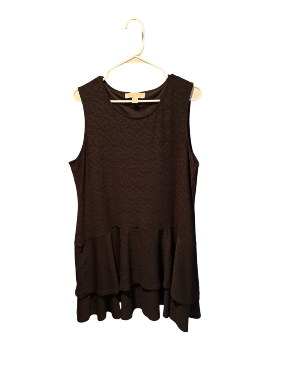 Michael Michael Kors Sleeveless Floral Eyelet Tiered Dress Black XXL